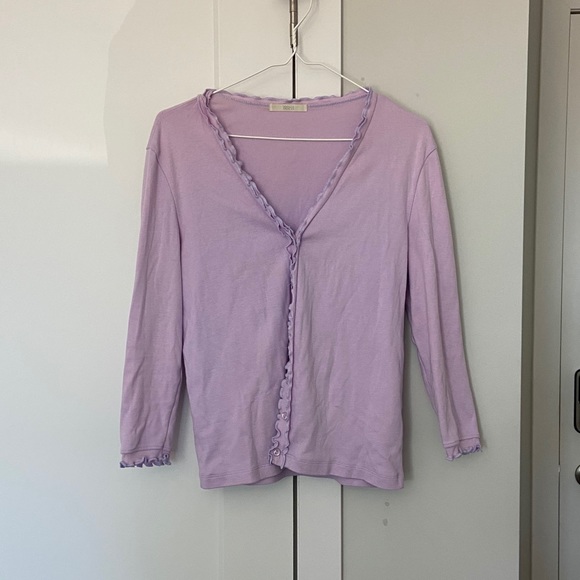 Vintage Marks & Spencer Ruffled Pastel Cardigan - Picture 3 of 3